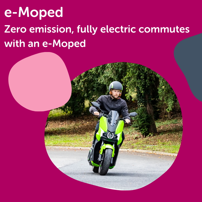 man riding his e-moped