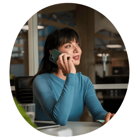 woman using fairphone 4 to make a call